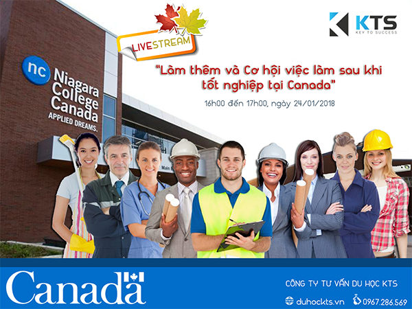 Livestream: “Làm thêm và Cơ hội việc làm sau khi tốt nghiệp tại Canada” - Niagara College